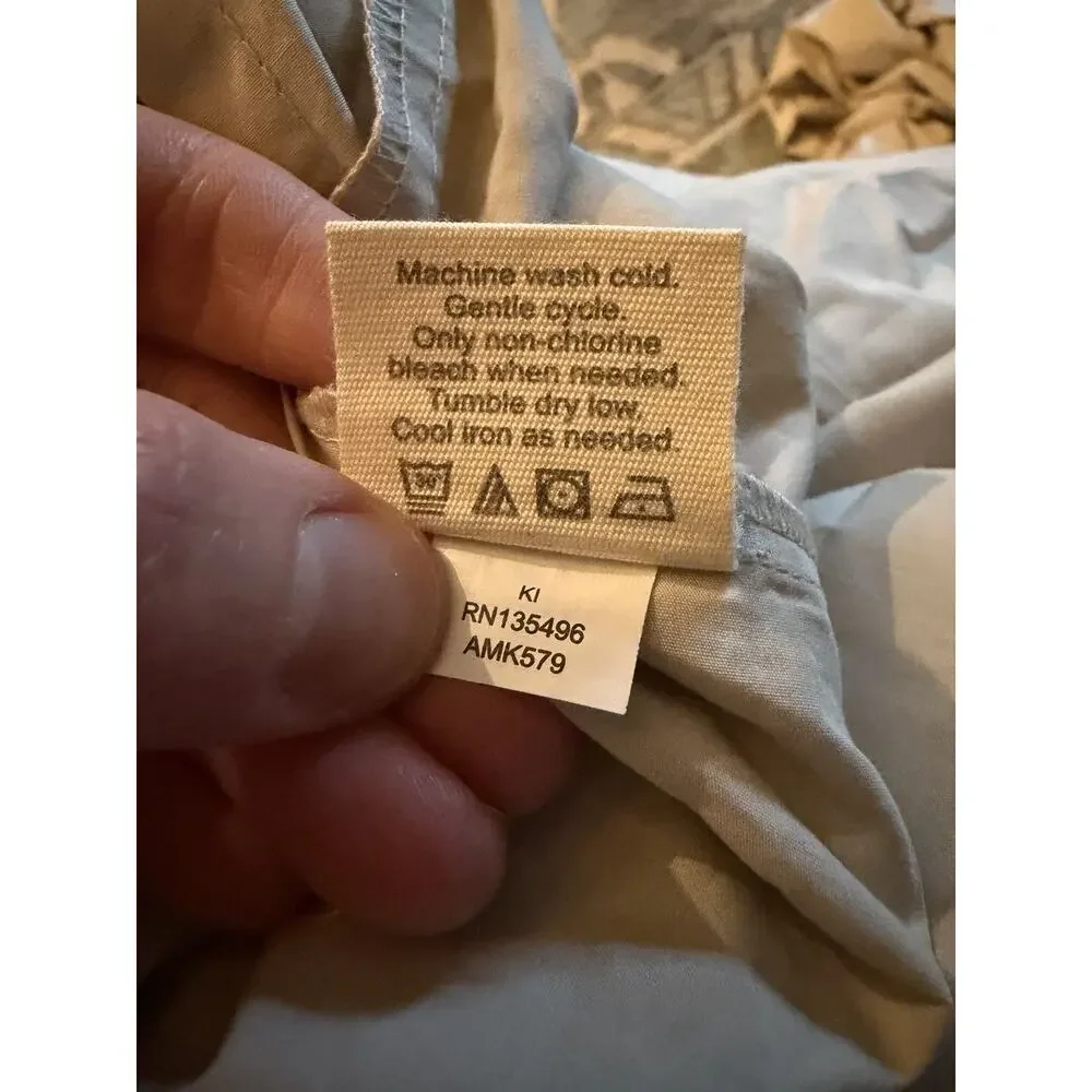 Coyuchi 100% Organic Cotton Duvet Cover Stone Buttons King NEW $298
